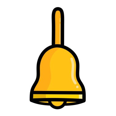 Şirin sarı bir çanın tasarım vektörü çizimi
