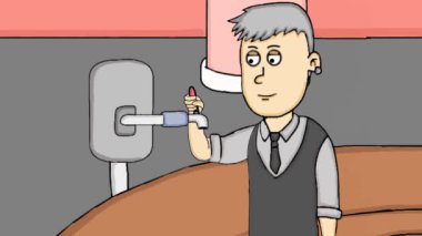 İçki dolduran bir barmenin canlandırmalı videosu.