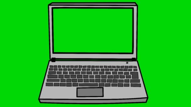 Zielony Ekran Laptop Animacja Wideo — Wideo stockowe