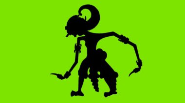 Arjuna karakterinden Endonezya gölge kukla sanatının videosu