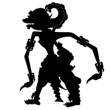 Hanuman karakterlerinden Endonezya gölge kuklalarının videosu