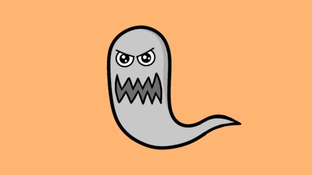 Dimensional Animated Video Funny Ghost Characters — Stock Video