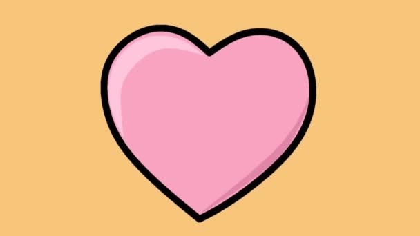 动画粉色心脏跳动标志视频 — 图库视频影像