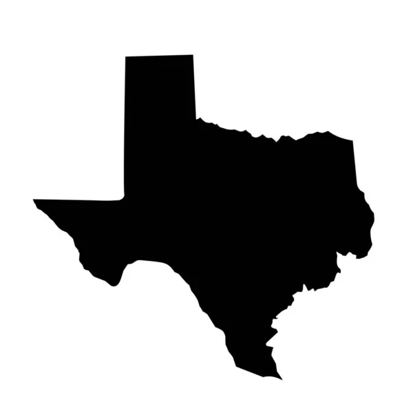 Silueta Mapa Estatal Texas Estados Unidos — Vector de stock