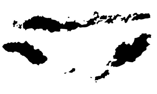 East Nusa Sureste Mapa Silhouettein Indonesia — Archivo Imágenes Vectoriales