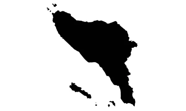 Aceh Provincia Mapa Silhouettein Indonesia — Vector de stock