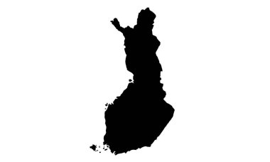 Avrupa 'da Finlandiya ülke haritası silueti