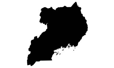 Doğu Afrika 'daki Uganda ülke haritası silueti