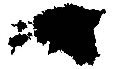 Estonya ülke haritası Avrupa 'da siluet