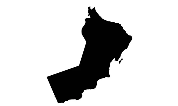Oman Mappa Del Paese Silhouette Medio Oriente — Vettoriale Stock