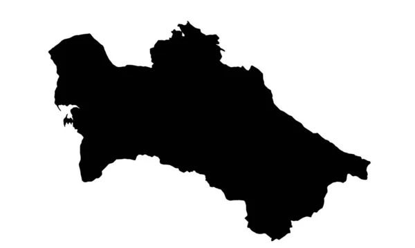 Turquemenistão Mapa País Silhueta Ásia Central —  Vetores de Stock