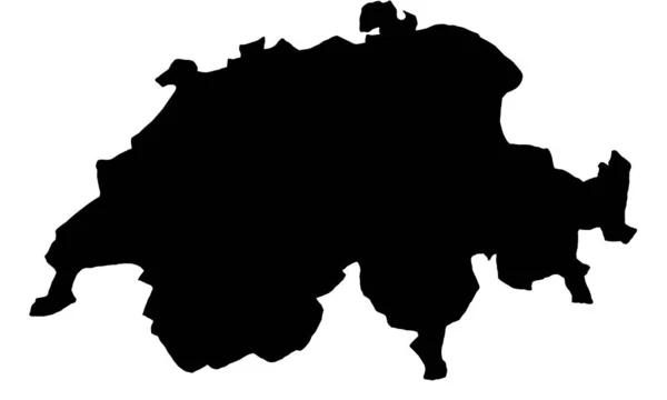 Avrupa Sviçre Ülke Haritası Silueti — Stok Vektör