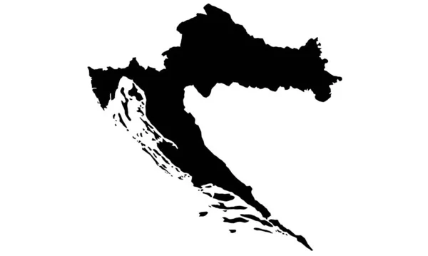 Kroatien Landkarte Silhouette Auf Dem Balkan — Stockvektor
