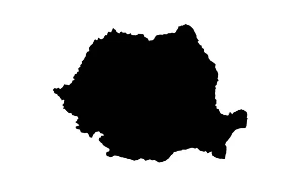 Rumänien Landkarte Silhouette Auf Dem Balkan — Stockvektor