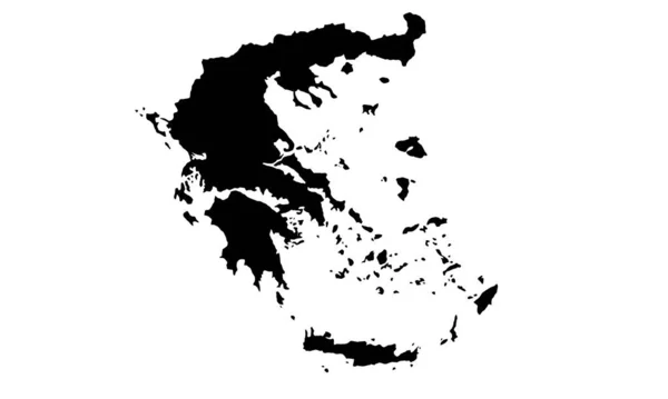 Görögország Ország Térképe Sziluett Balkánok — Stock Vector