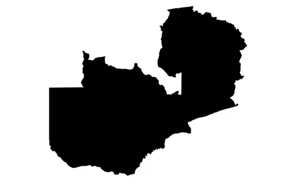 Zambia Landkaart Silhouet Oost Afrika — Stockvector