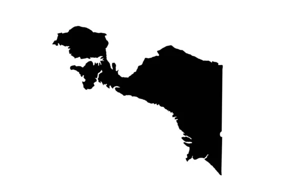 Papoea Eiland Kaart Silhouet Indonesië — Stockvector