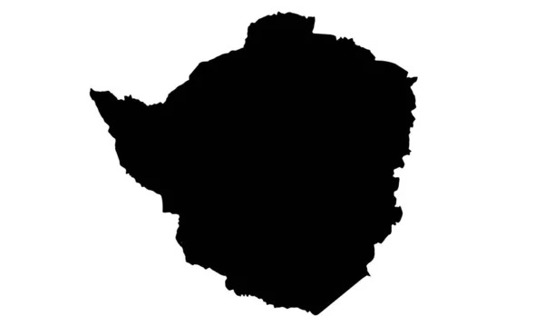 Carte Pays Silhouette Zimbabwe Afrique Sud — Image vectorielle