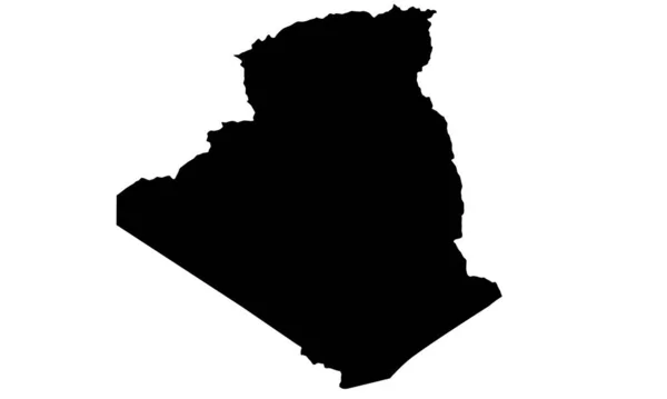 Αλγερία Χώρα Χάρτη Σιλουέτα Στη Βόρεια Αφρική — Διανυσματικό Αρχείο
