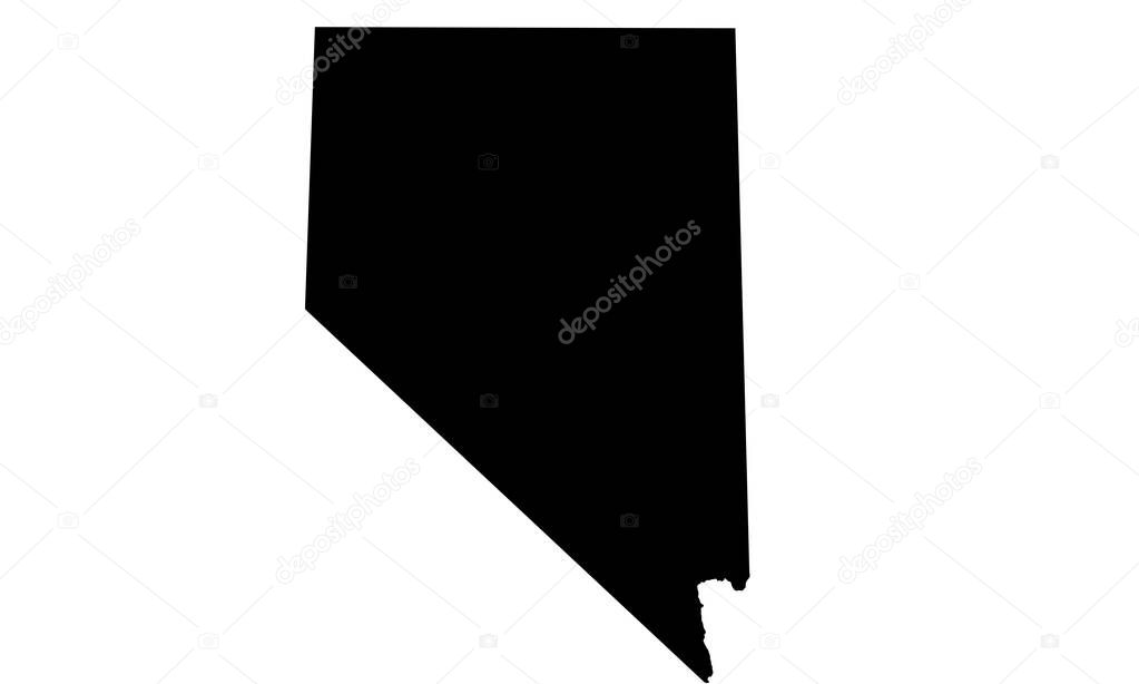 Nevada state map silhouette in united states