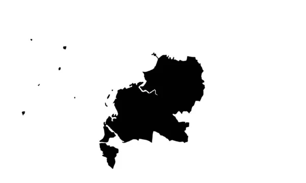 Makasar Mapa Silueta Negra Sobre Fondo Blanco — Foto de Stock