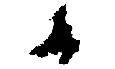 CILEGON haritası beyaz arkaplanda siyah siluet