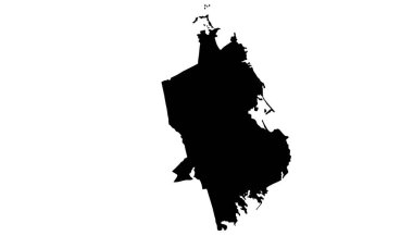 PLYMOUNTH haritası beyaz arkaplanda siyah siluet