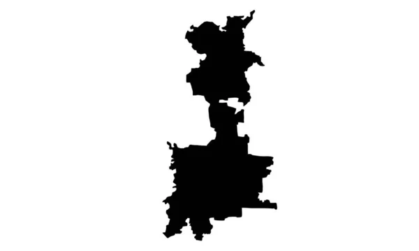 Medan地図白の背景に黒のシルエット — ストックベクタ