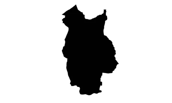 Salatiga Map Black Silhouette White Background — Vector de stock