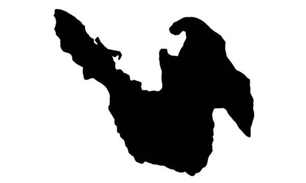 Sabang Map Black Silhouette White Background — Vetor de Stock