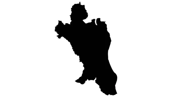 Mappa Bogor Silhouette Nera Sfondo Bianco — Vettoriale Stock