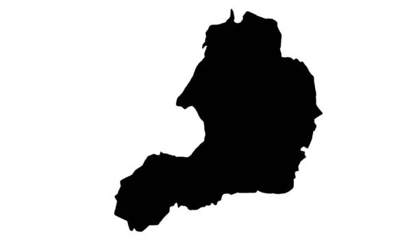 Baubau Map Black Silhouette White Background — 스톡 벡터