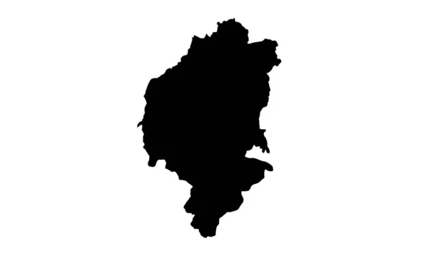 Samarinda Map Black Silhouette White Background — Vector de stock