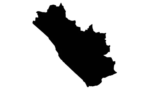 Padang Map Black Silhouette White Background — Vettoriale Stock