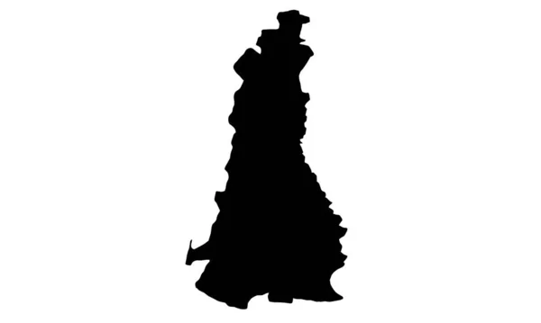 Magelang Map Black Silhouette White Background — стоковий вектор