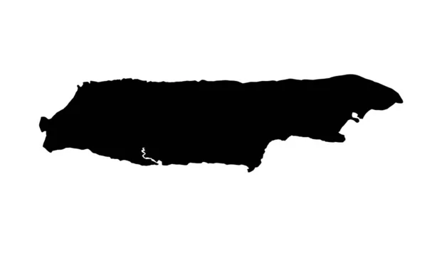 Madura Map Black Silhouette White Background — Vector de stock