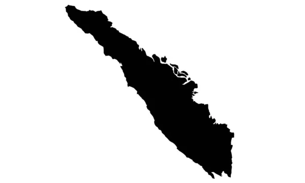 Sumatra Map Black Silhouette White Background — Vettoriale Stock