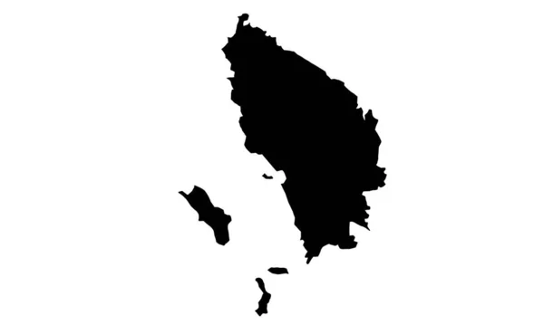 North Sumatra Map Black Silhouette White Background — ストックベクタ
