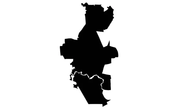 Shahalam Map Black Silhouette White Background — Archivo Imágenes Vectoriales