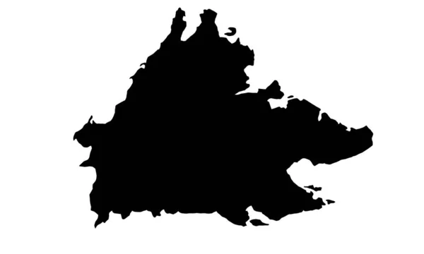 Sabah Map Black Silhouette White Background — стоковый вектор