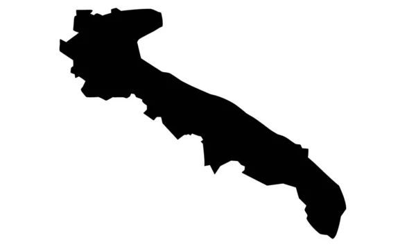 Puglia Térkép Fekete Sziluett Fehér Háttér — Stock Vector