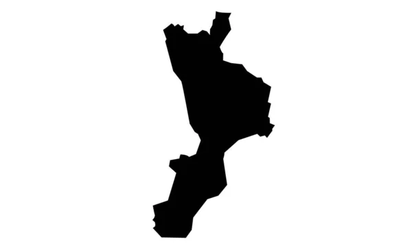 Calabria Mapa Silueta Negra Sobre Fondo Blanco — Vector de stock