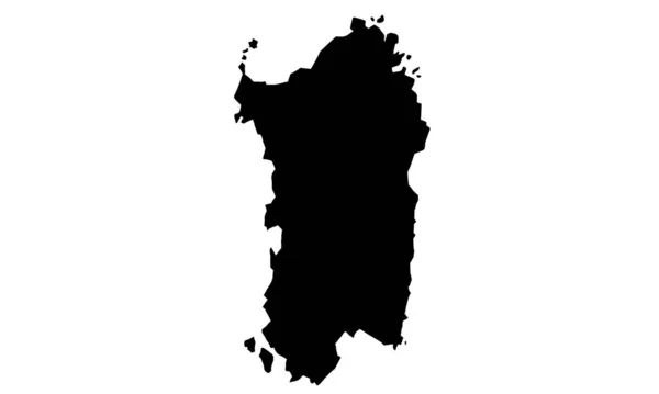 Sardegna Χάρτης Μαύρο Σιλουέτα Λευκό Φόντο — Διανυσματικό Αρχείο