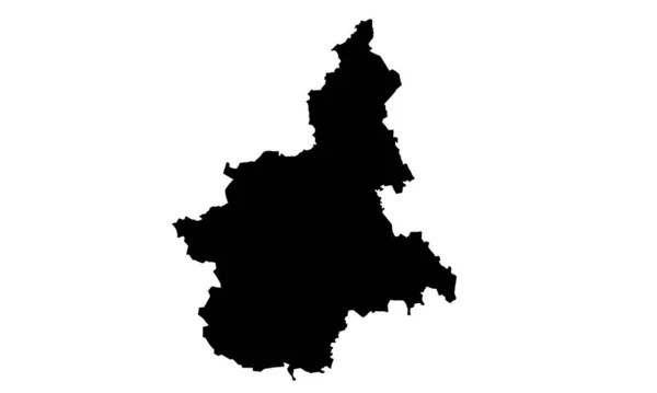 Piemonte Map Black Silhouette White Background — Image vectorielle