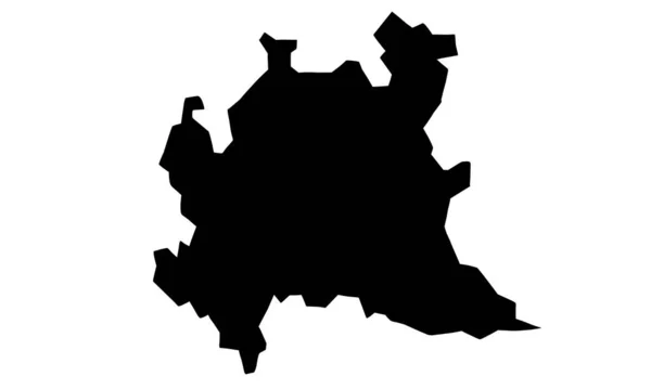 Lombardia Mapa Czarna Sylwetka Białym Tle — Wektor stockowy