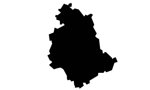 Umbria Map Black Silhouette White Background — ストックベクタ