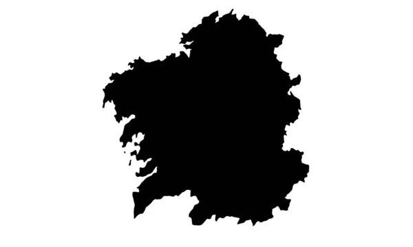 Compostela Karta Svart Siluett Vit Bakgrund — Stock vektor