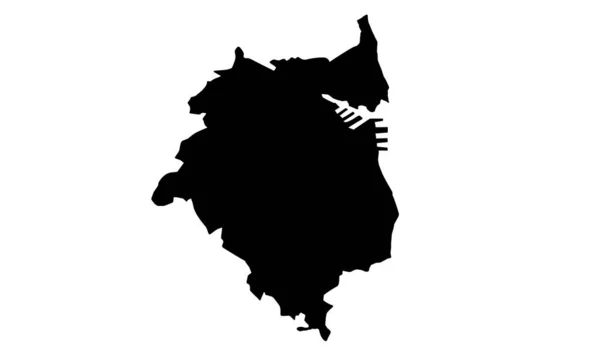 Gydnia Carte Silhouette Noire Sur Fond Blanc — Image vectorielle