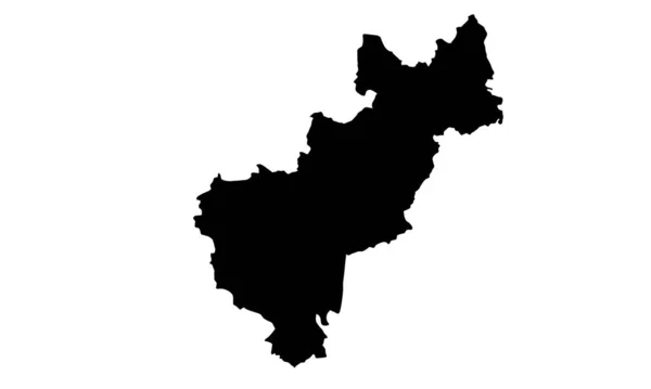 Queretaro Map Black Silhouette White Background — Vettoriale Stock