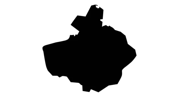 Nagpur Map Black Silhouette White Background — Stock Vector